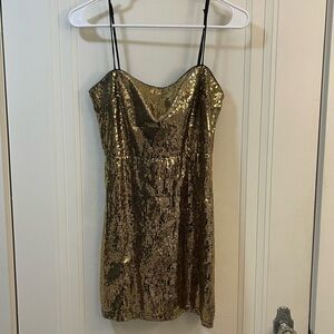 Urban Outfitters Gold Sequin Mini Dress
